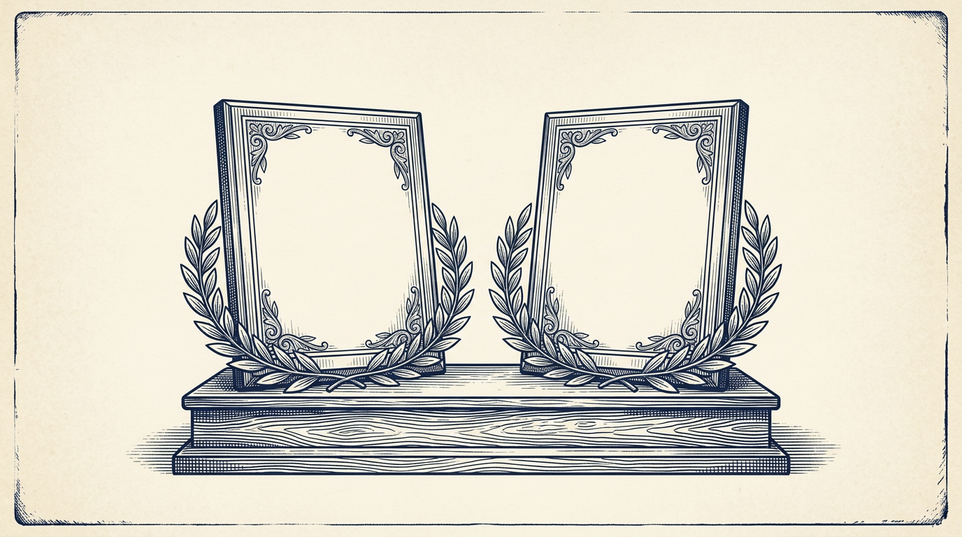 Two commemorative plaques side by side
