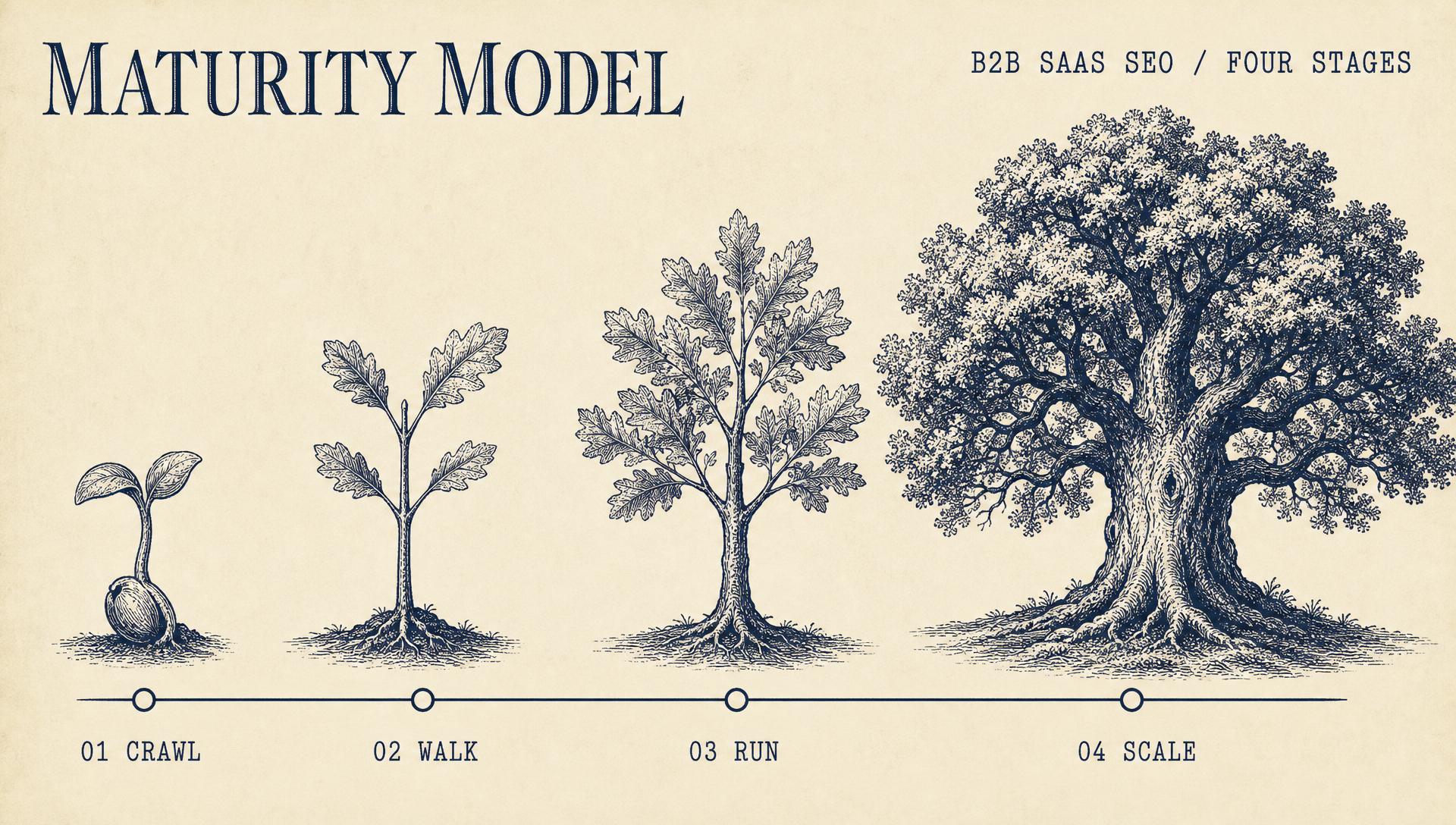 The B2B SaaS SEO maturity model: 4 stages, what each one needs